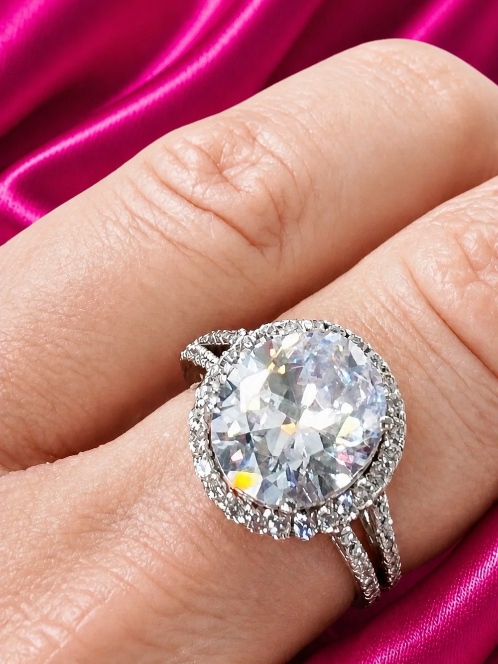 6.07 ctw solitaire, AAA Swarovski-Grade Austrian Crystal gemstone ring, SIZE 7